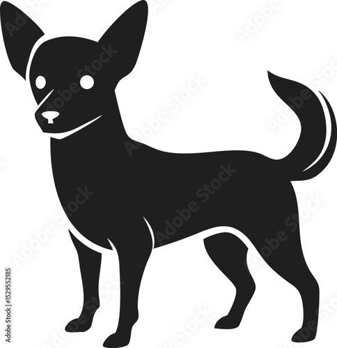 Chihuahua dog silhouette small and alert breed known for its distinctive ears and charm