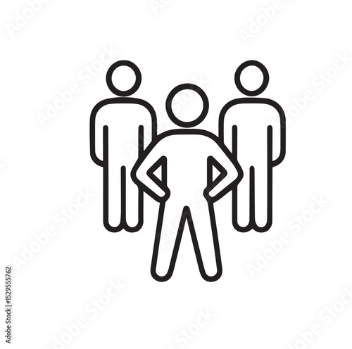 Group of Three People Outline Icon
