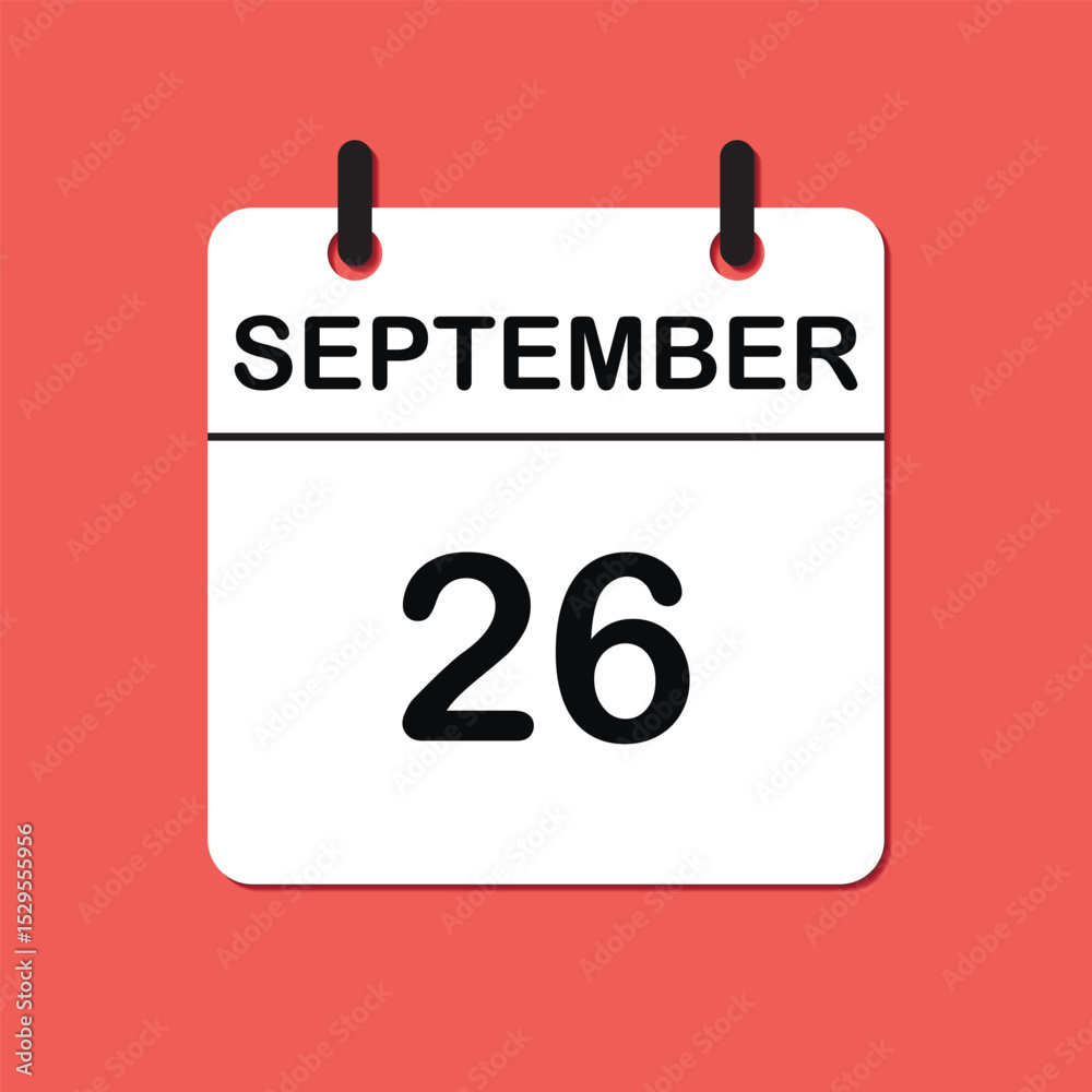 September 26. Daily Calendar icon for design. Simple design for business brochure, flyer, print media, advertisement. Easily editable. September 26. Daily Calendar icon for design. Simple design for business brochure, flyer, print media, advertisement. Easily editable.
