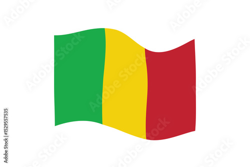 Flag of Mali. National symbol in official colors. Template icon. Abstract vector background.