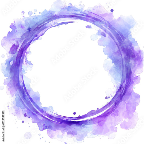 Colorful Watercolor Circle Frame for Creative Design Projects