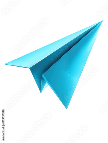 Bright Blue Paper Airplane on a Black Background for Creative Projects
