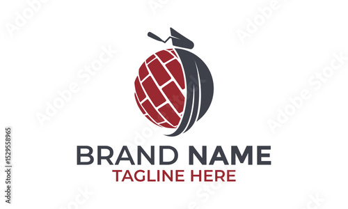 Plastering wall logo design vector template illustration