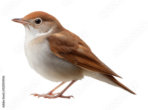 PNG Close-up of a nightingale with detailed plumage and striking features