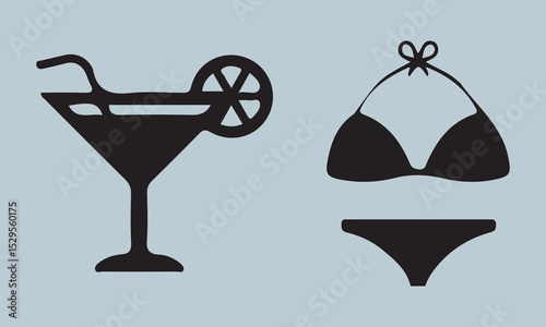 vector illustration of a bikini