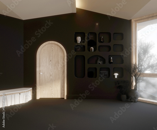 3d render modern living room