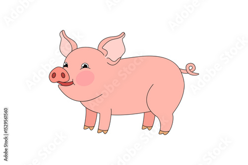 vector cartoon animal isolated on transparent background. Flat black line style
