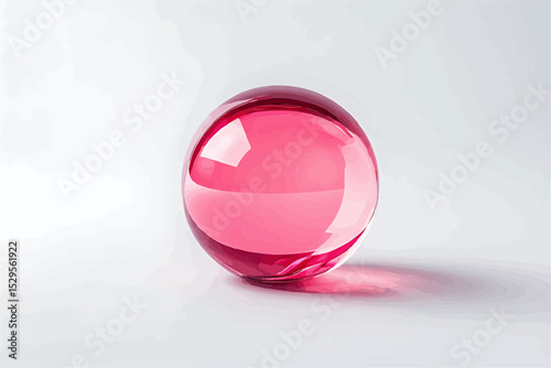 A picture of a pink glass ball on a white background