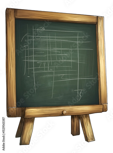 Green schoolboard , isolated on transparent background, png photo