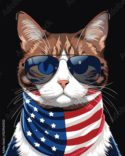 Funny cartoon black cat with blue eyes chasing a cute mouse, a charming animal illustration