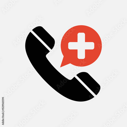 Emergency call icon, Emergency hotline services icon vector illustration