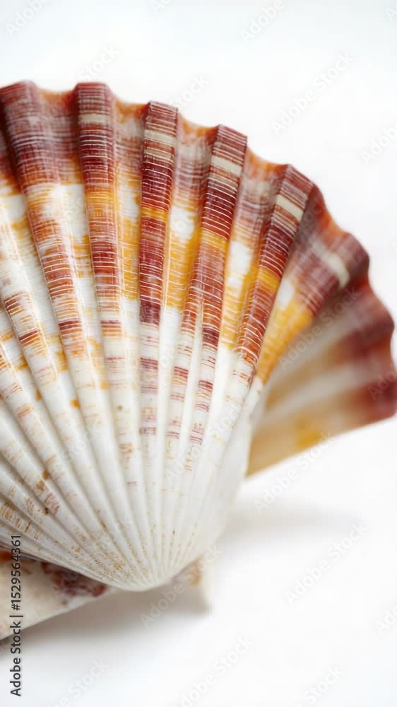 Beautiful seashell with intricate patterns and colors found on a sandy beach during summer