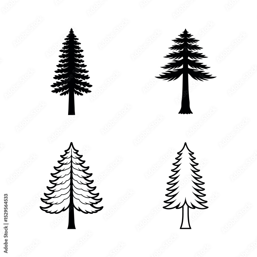 Obraz premium Christmas trees vector