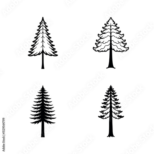 Christmas trees vector