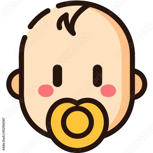 Adorable Baby Face with Pacifier Cheeks Rosy and Expressive Eyes