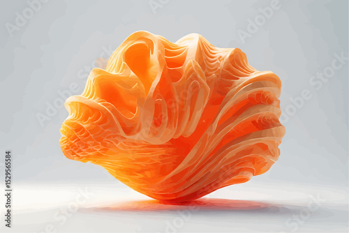 A picture of abstract illustration of wavy orange organic shapes