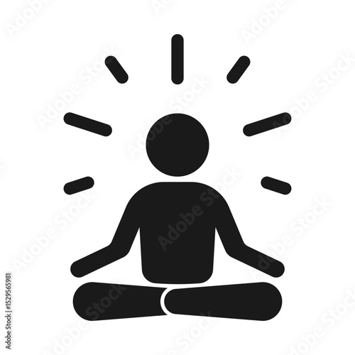 Lotus Yoga Icon. Meditation and Mindfulness Symbol for Wellness Projects