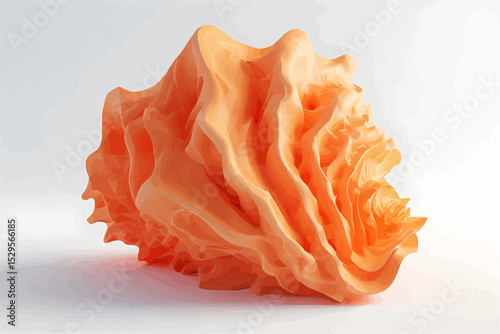 A picture of abstract illustration of wavy orange organic shapes