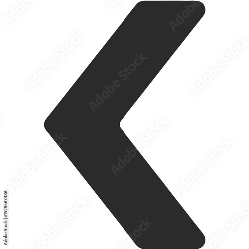 Bold Black Angled Left Arrow Graphic Design Element