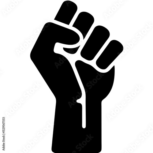 Bold Black Fist Symbolizing Strength Solidarity and Resistance