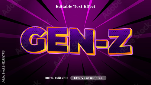 gen z 3d logo template editable text effect style