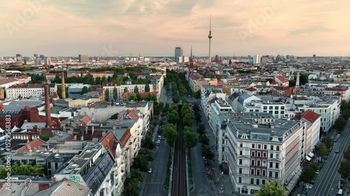 Establishing Aerial View Shot of Berlin, Germany