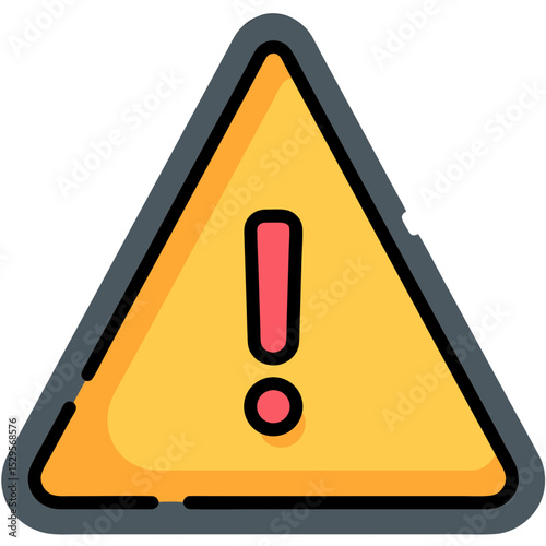Bold Yellow Warning Triangle with Red Exclamation Point Symbol