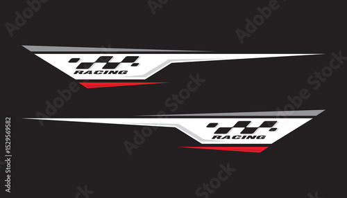 Wrap Design For Car vectors. Sports stripes, car stickers black color. Racing decals for tuning.