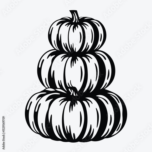 stacked pumpkins silhouette