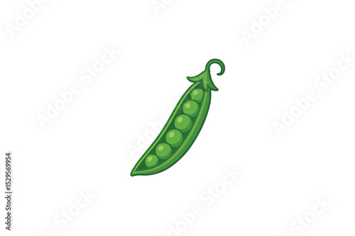 Pea pod Color vector on white background.01