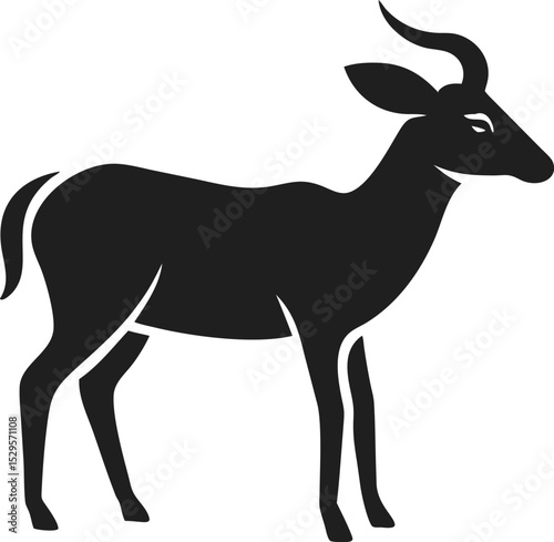 Addax silhouette rare desert antelope known for its twisted horns and resilience