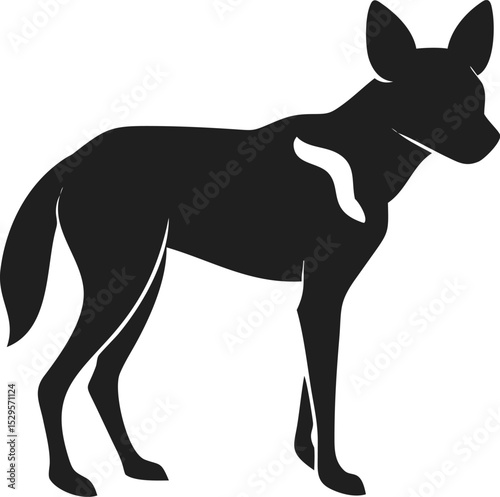 African wild dog silhouette distinctive and social predator known for its endurance and teamwork
