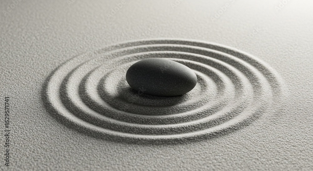 Obraz premium Minimalist Japanese rock garden symbolizing peace, calm, and quiet meditation