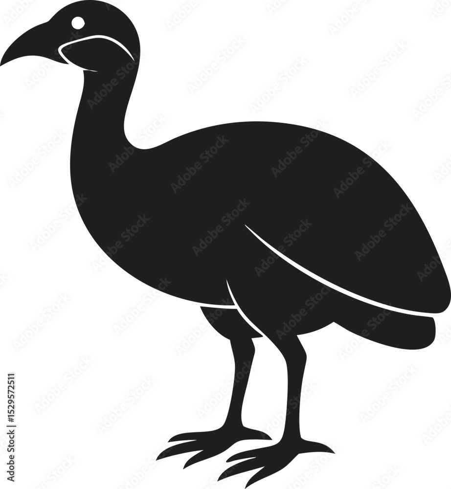 Cassowary bird silhouette powerful and unique flightless species known for its striking casque