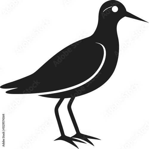 Sandpiper bird silhouette agile shorebird known for its slender beak and coastal habitat