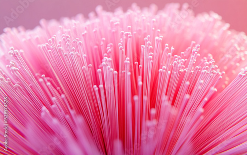 3D Abstract Flower Created with Straight Gradient Lines in Pink and Grey Tones