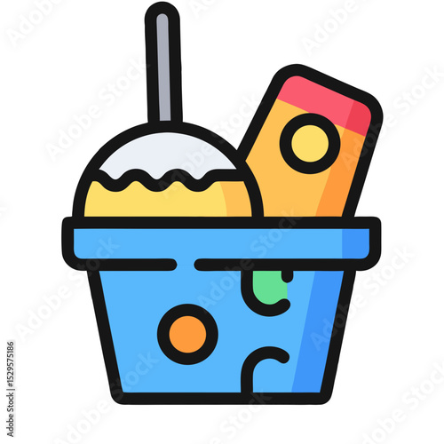 Colorful Basket Filled with Dessert and Treat