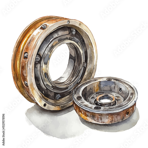 watercolor of Bearings, vector high quality, isolated on a white background.
