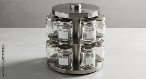 spice rack with empty jars