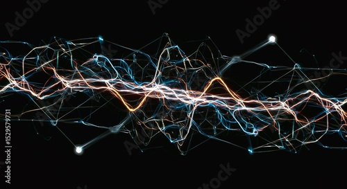 abstract lights energy on black background