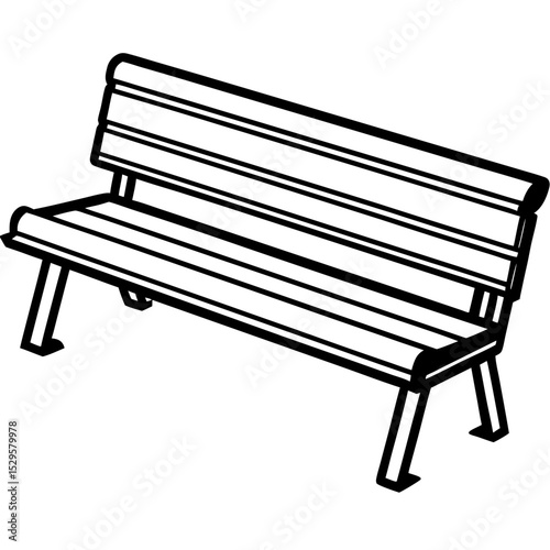 Bench line art vector