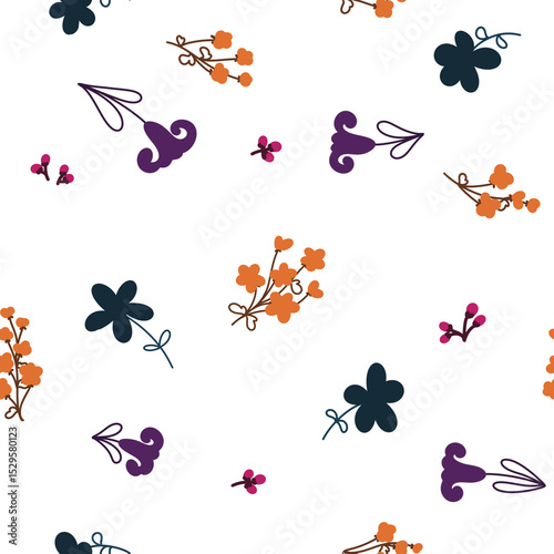 Seamless pattern of small flower. hand drawn ready for fabric, textile, book cover or wrapping paper