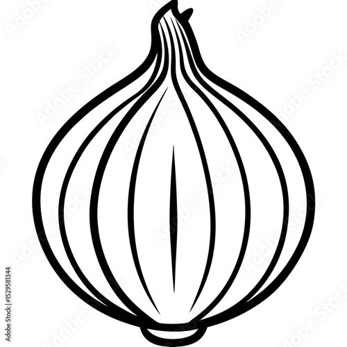 Simple Onion Vector on White Background