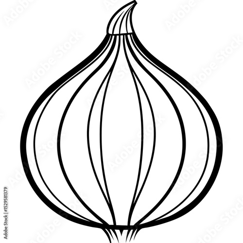 Simple Onion Vector on White Background