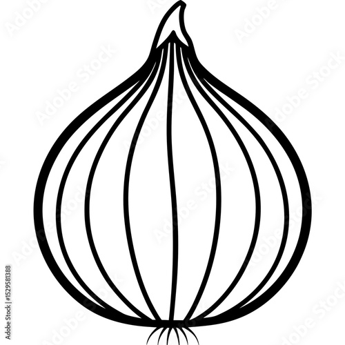 Simple Onion Vector on White Background