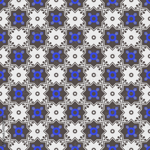  Flora seamless geometric pattern
