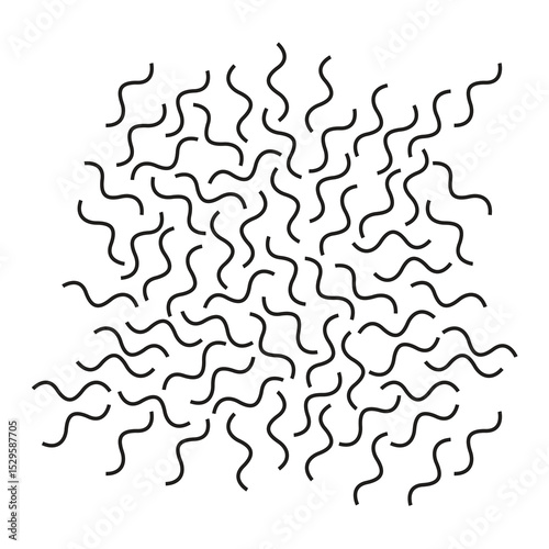  Abstract Curved Line Pattern on White Background