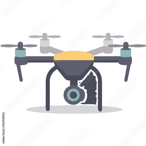 Modern Drone with Camera Propellers and Detailed Design for Aerial Photography