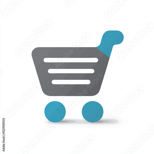Shopping cart, vector icon, flat design, isolated on white background, minimal, high contrast, commercial use