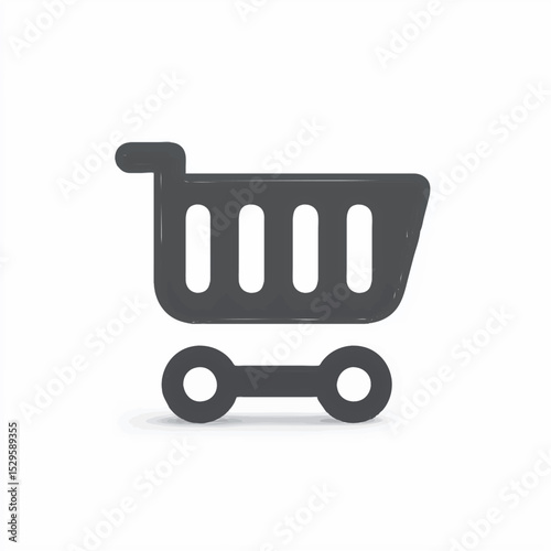 Shopping cart, vector icon, flat design, isolated on white background, minimal, high contrast, commercial use